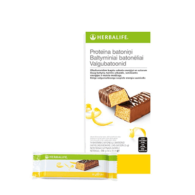 Baltyminiai batonėliai (citrinų skonio) 14 vnt.