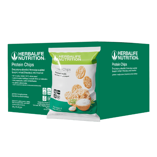 Herbalife baltyminiai traškučiai "Grietinės ir svogūnų" skonio , 10 vnt.